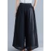 New women's trousers retro literary cotton and linen casual black trousers