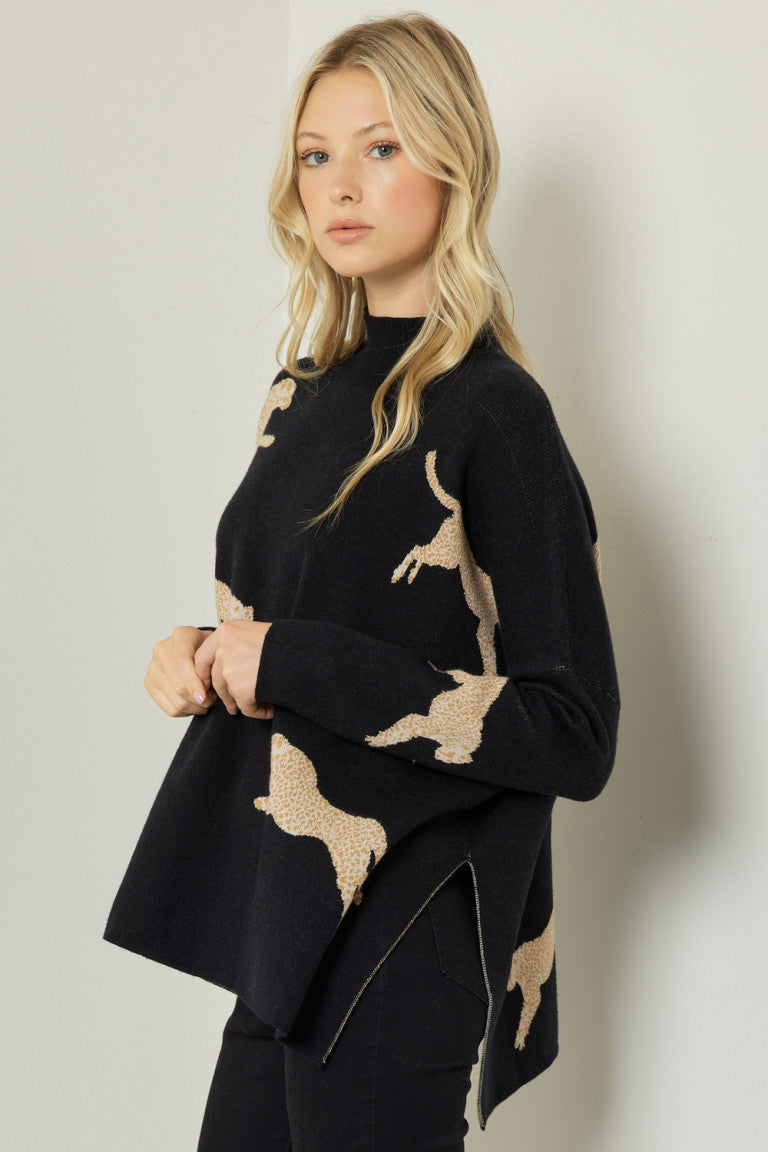 Cheetah Print Knit Sweater Cheetah Print Knit Sweater