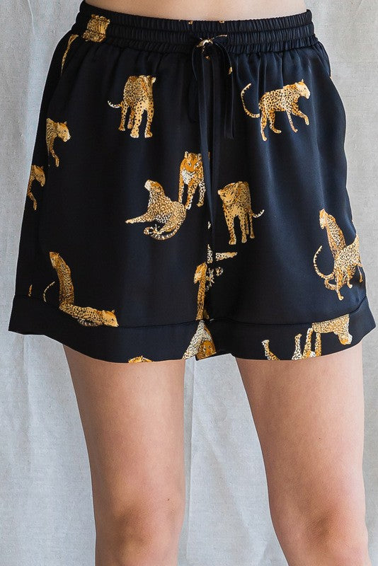 Cheetah Print Satin Lounge Set Cheetah Print Satin Lounge Set