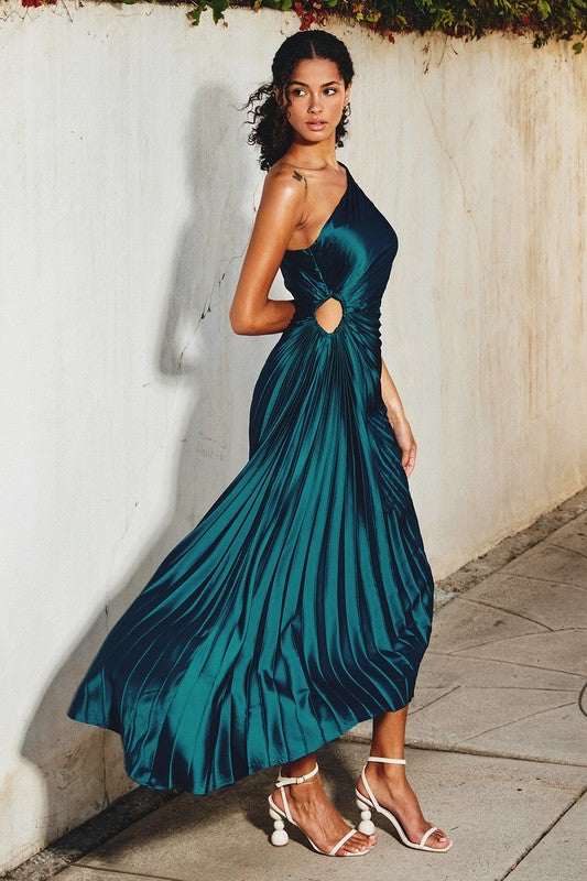 Olympia Single Shoulder Pleated Maxi Dress Olympia Single Shoulder Pleated Maxi Dress