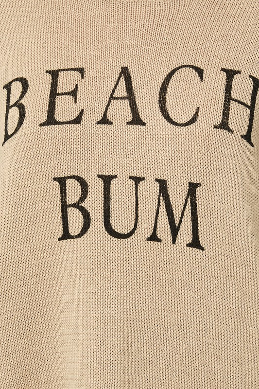 BEACH BUM Round Neck Long Sleeve Knit Sweater BEACH BUM Round Neck Long Sleeve Knit Sweater