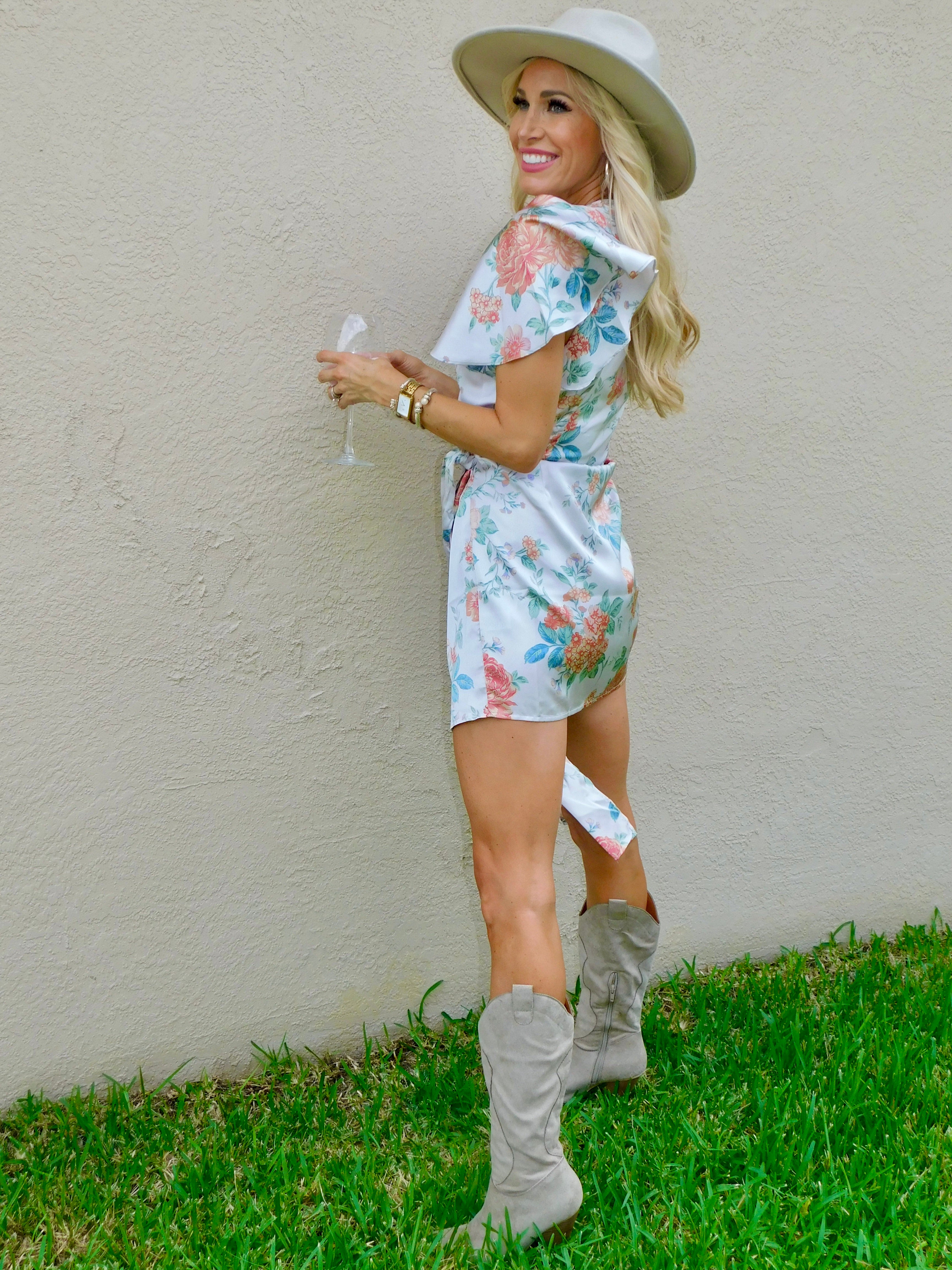 Aurora Floral Print Satin Mini Dress Aurora Floral Print Satin Mini Dress