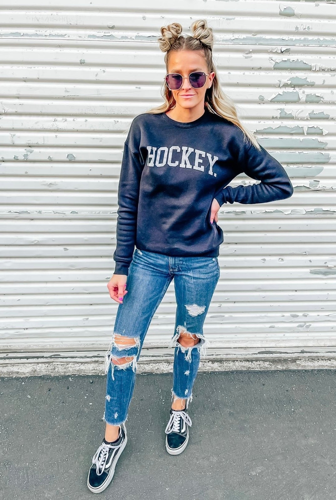 HOCKEY Crewneck Pullover Sweatshirt HOCKEY Crewneck Pullover Sweatshirt