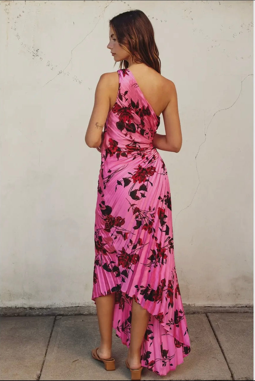Potential Heartache Pleated One Shoulder Maxi Dress Potential Heartache Pleated One Shoulder Maxi Dress