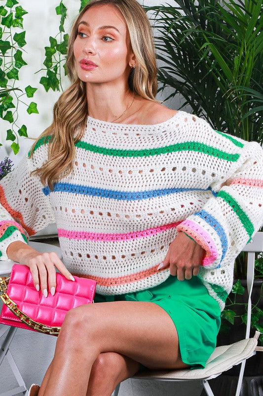 Clara Boat Neck Striped Sweater Clara Boat Neck Striped Sweater