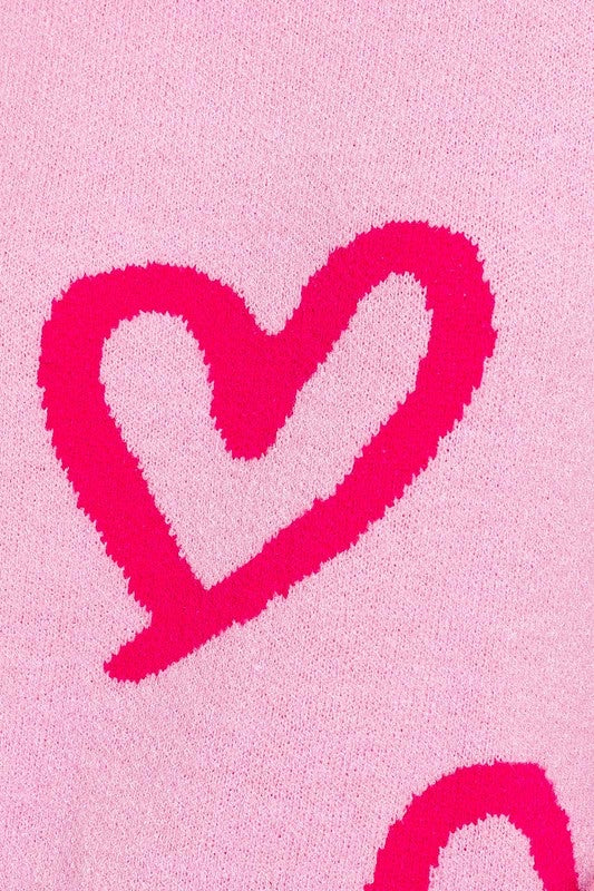 Bianca Heart Pattern Knit Sweater Bianca Heart Pattern Knit Sweater