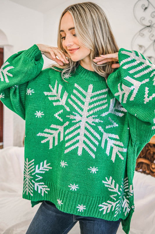 Snowflake Pattern Holiday Knit Sweater Snowflake Pattern Holiday Knit Sweater