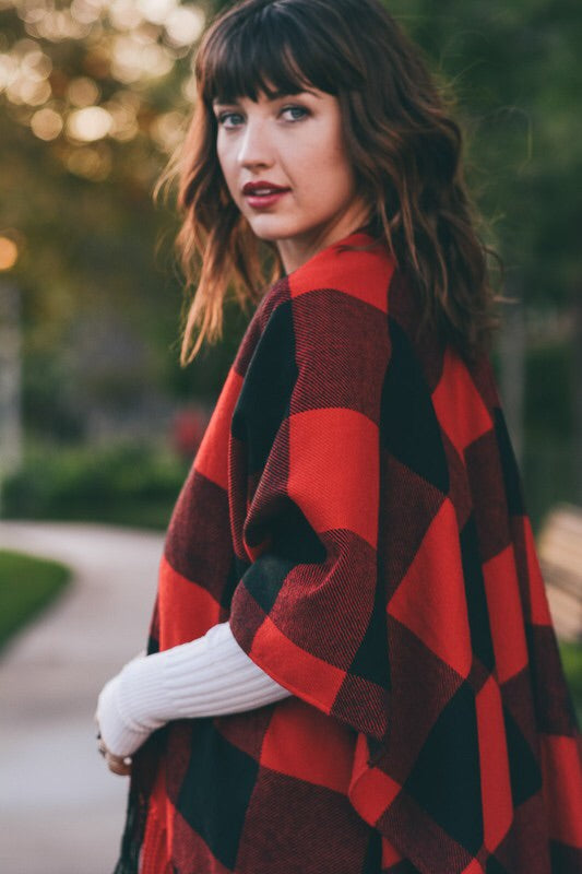 Jenny Buffalo Check Plaid Poncho Jenny Buffalo Check Plaid Poncho