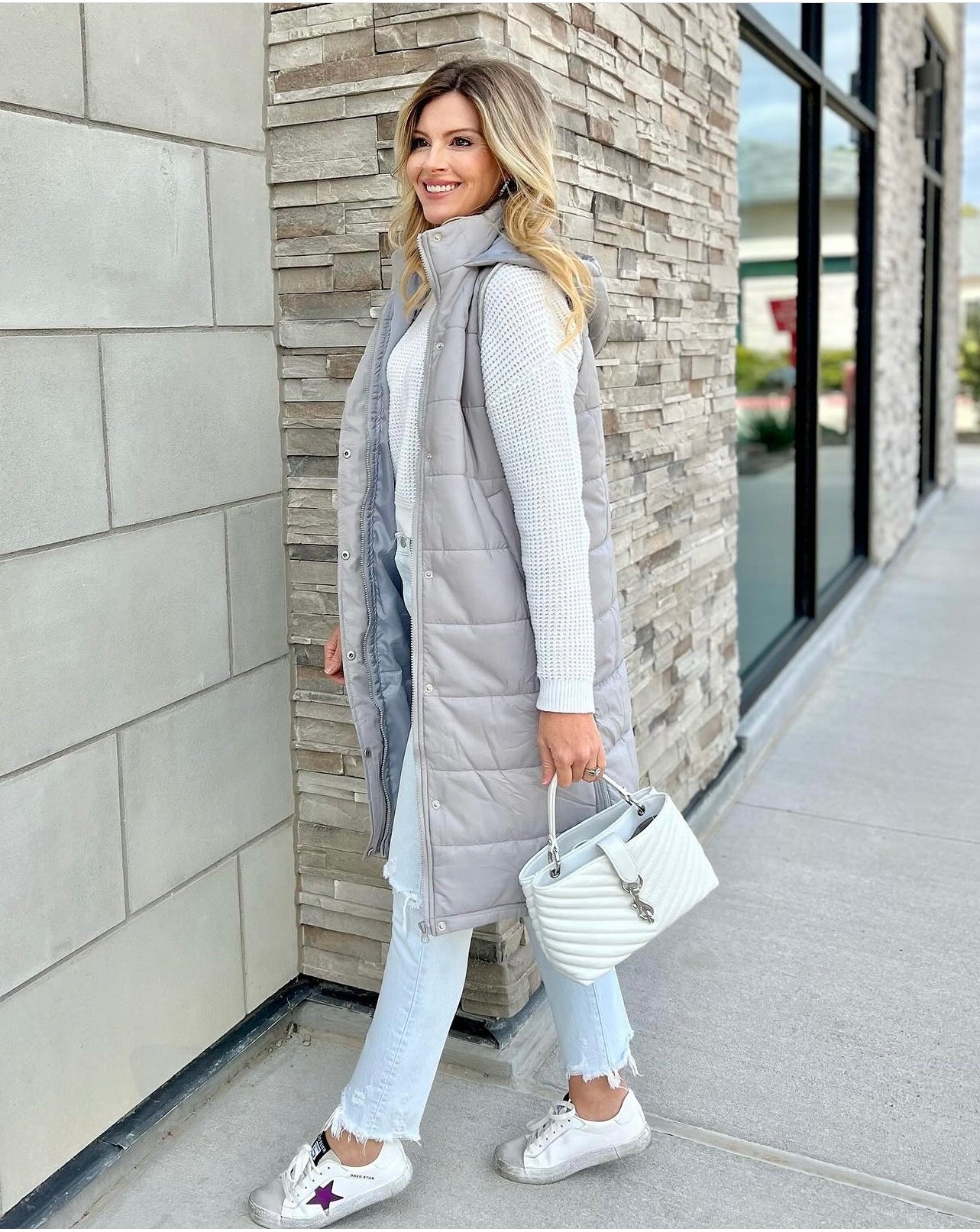 Layla Long Hooded Puffer Vest Layla Long Hooded Puffer Vest