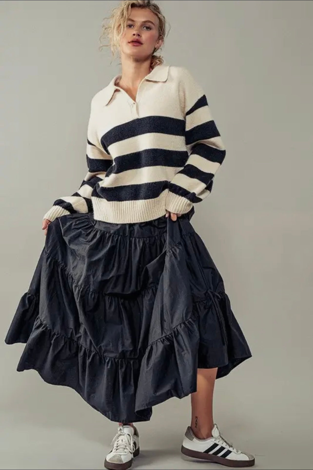 Merritt Polo Stripe Pullover Knit Sweater Merritt Polo Stripe Pullover Knit Sweater