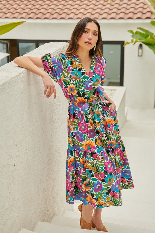 Santa Elena Wynette Tiered Midi Dress Santa Elena Wynette Tiered Midi Dress