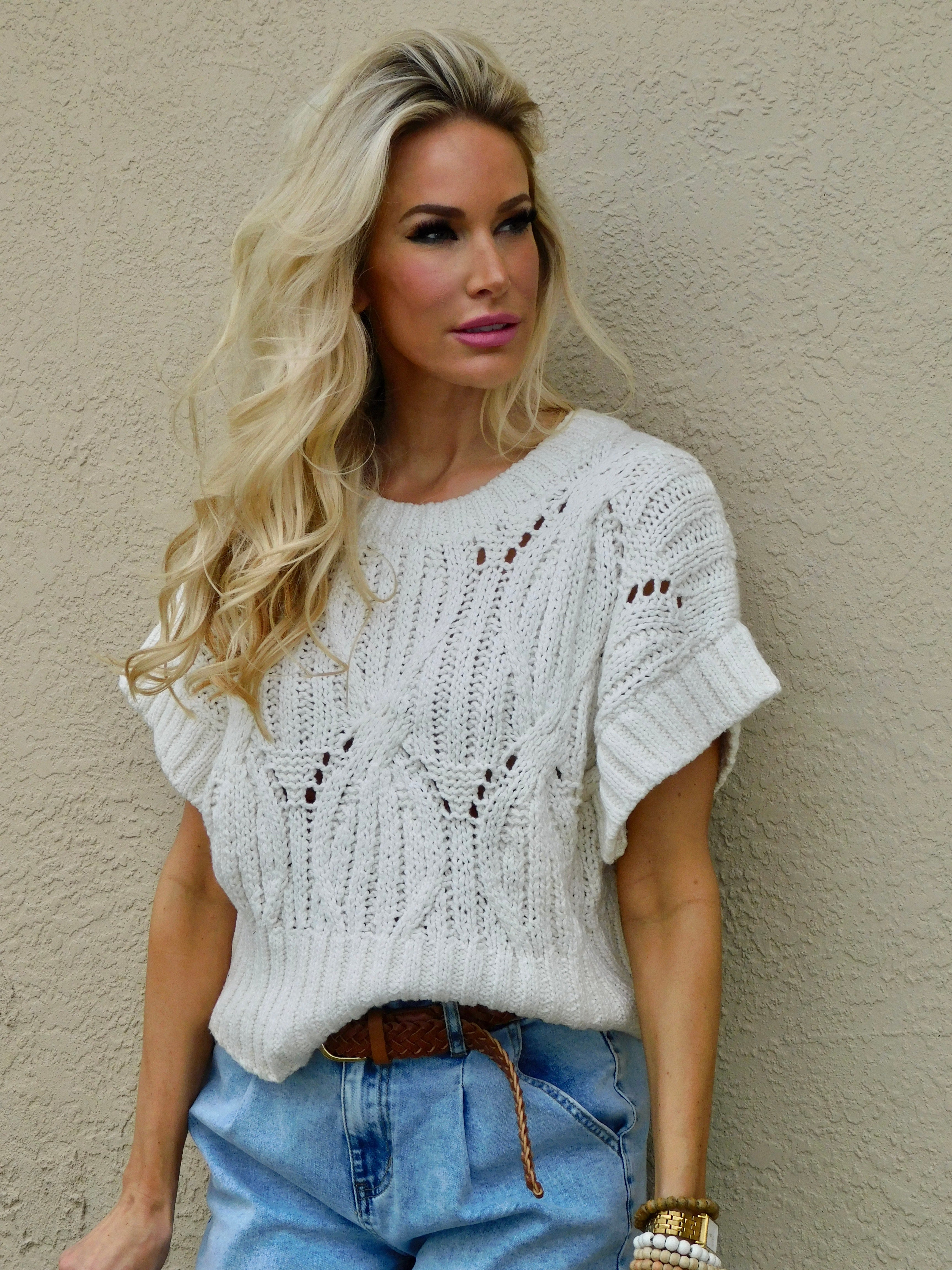 Cali Crochet Knit Top Cali Crochet Knit Top