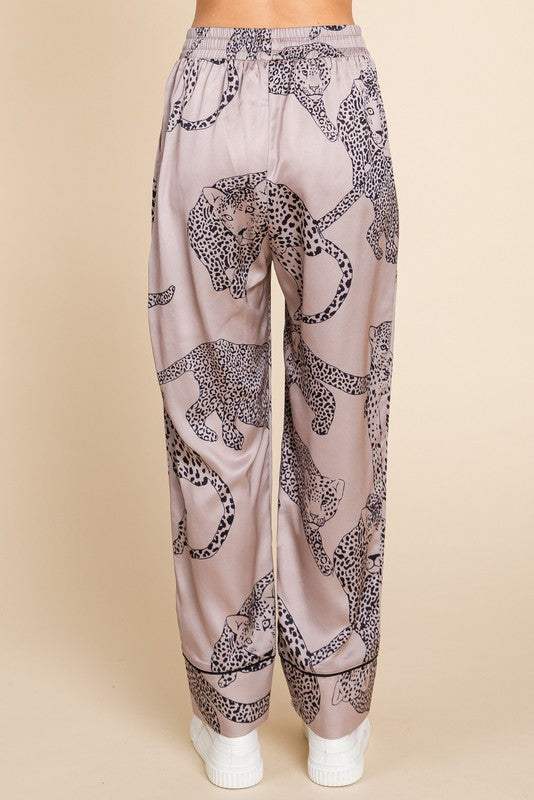 Lucia Satin Cheetah Print Pajama Set Lucia Satin Cheetah Print Pajama Set