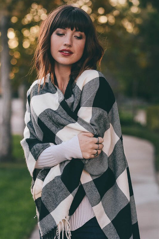 Jenny Buffalo Check Plaid Poncho Jenny Buffalo Check Plaid Poncho