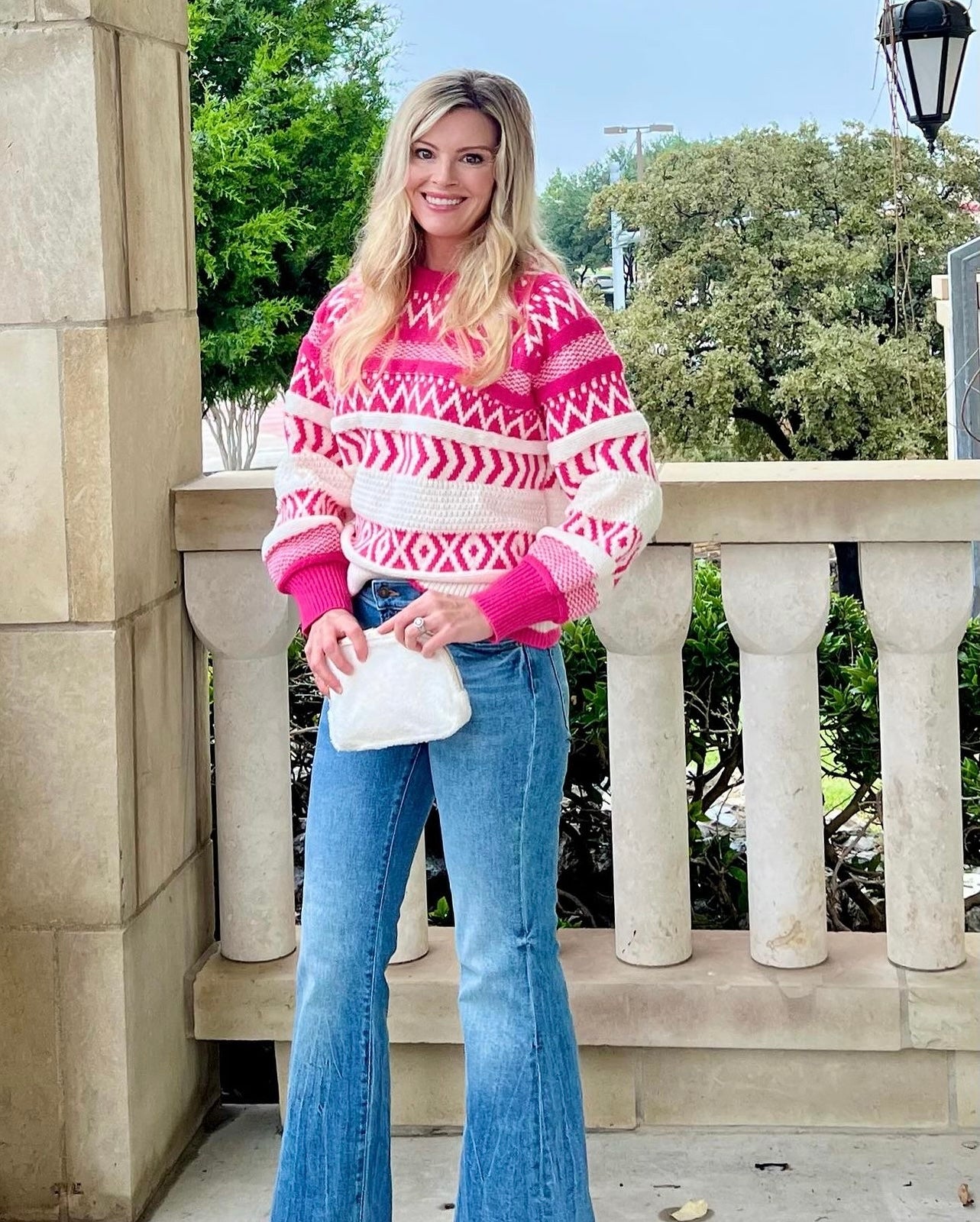 Ivy Crewneck Patterned Knit Sweater Ivy Crewneck Patterned Knit Sweater