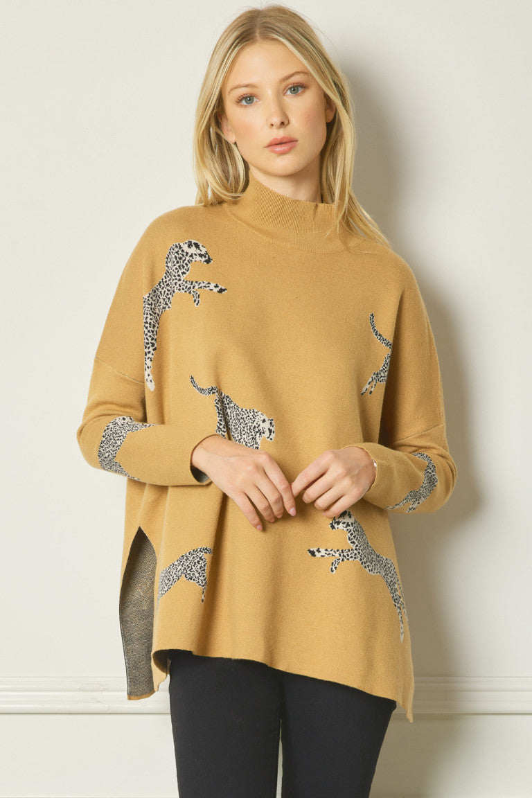 Cheetah Print Knit Sweater Cheetah Print Knit Sweater