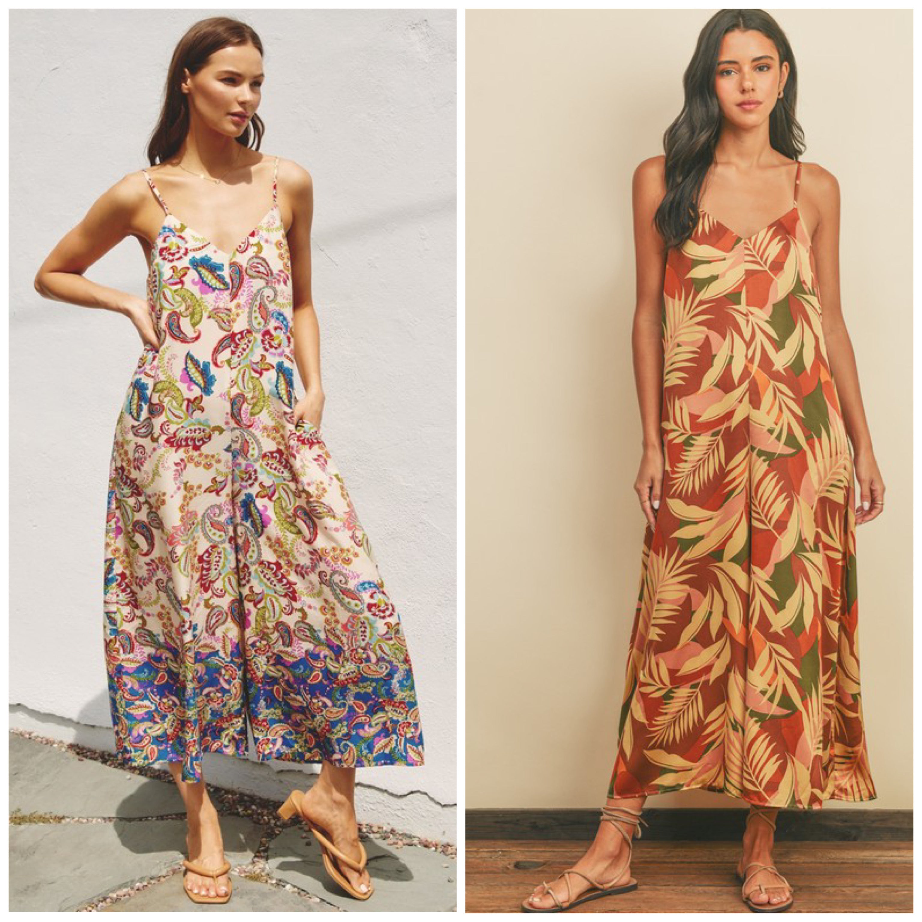 Paisley Print Wide Leg Jumpsuit Paisley Print Wide Leg Jumpsuit