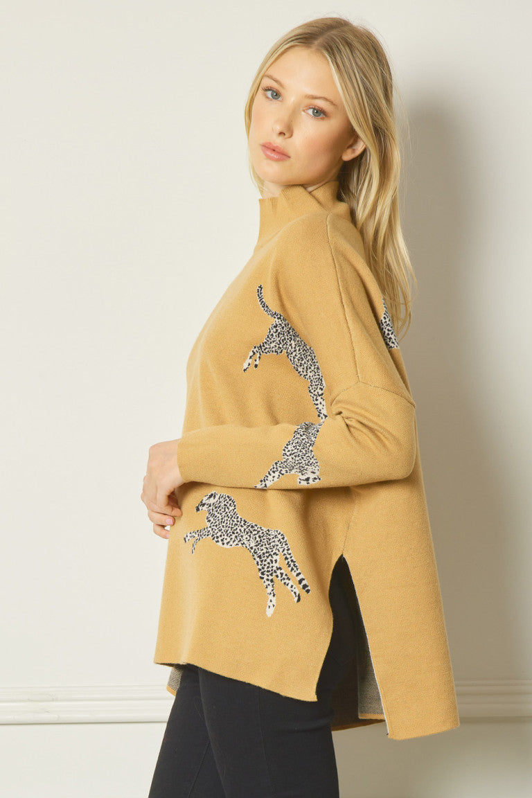 Cheetah Print Knit Sweater Cheetah Print Knit Sweater