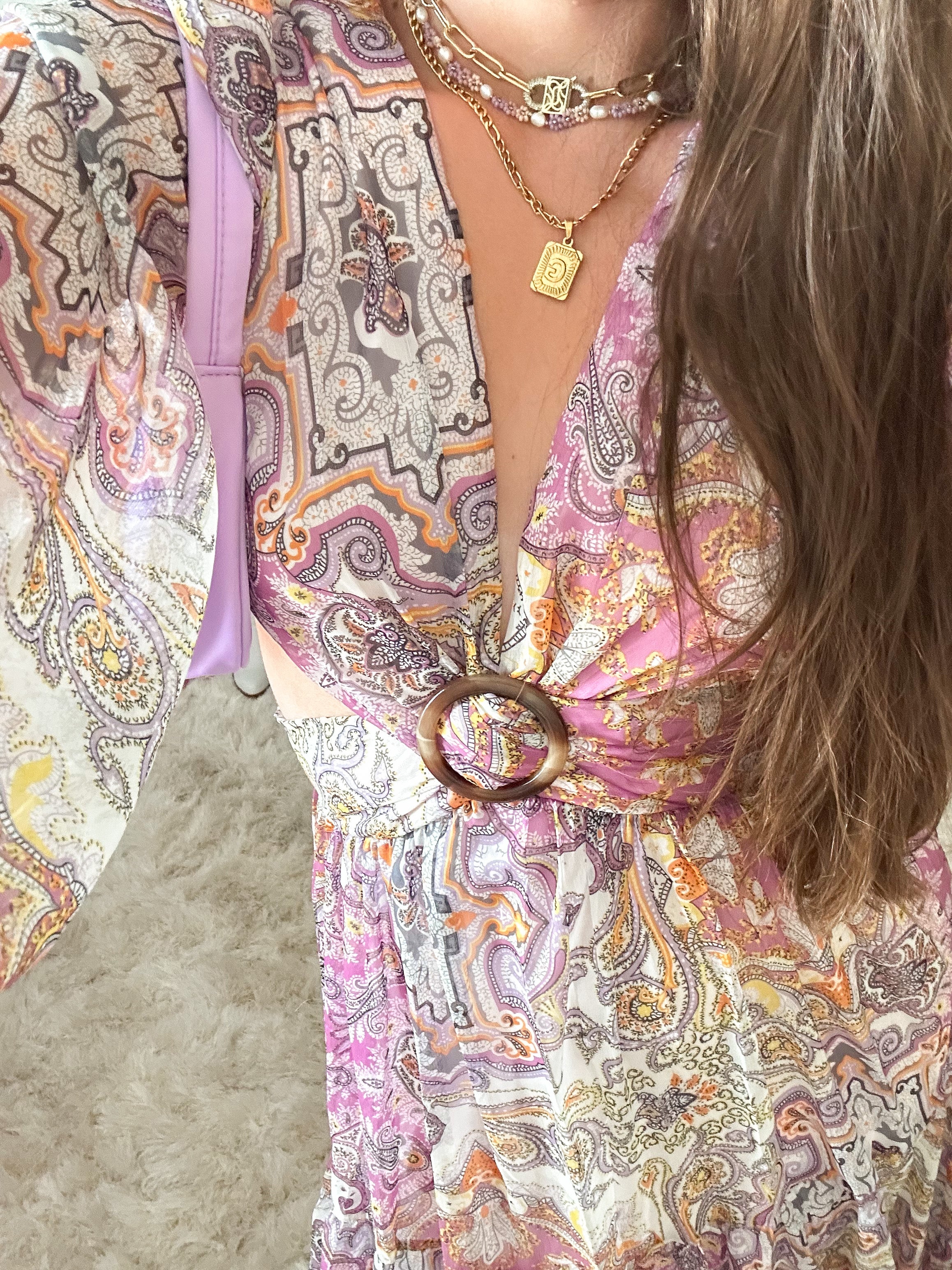 Presley Paisley Print Long Sleeve V-Neck Maxi Dress Presley Paisley Print Long Sleeve V-Neck Maxi Dress