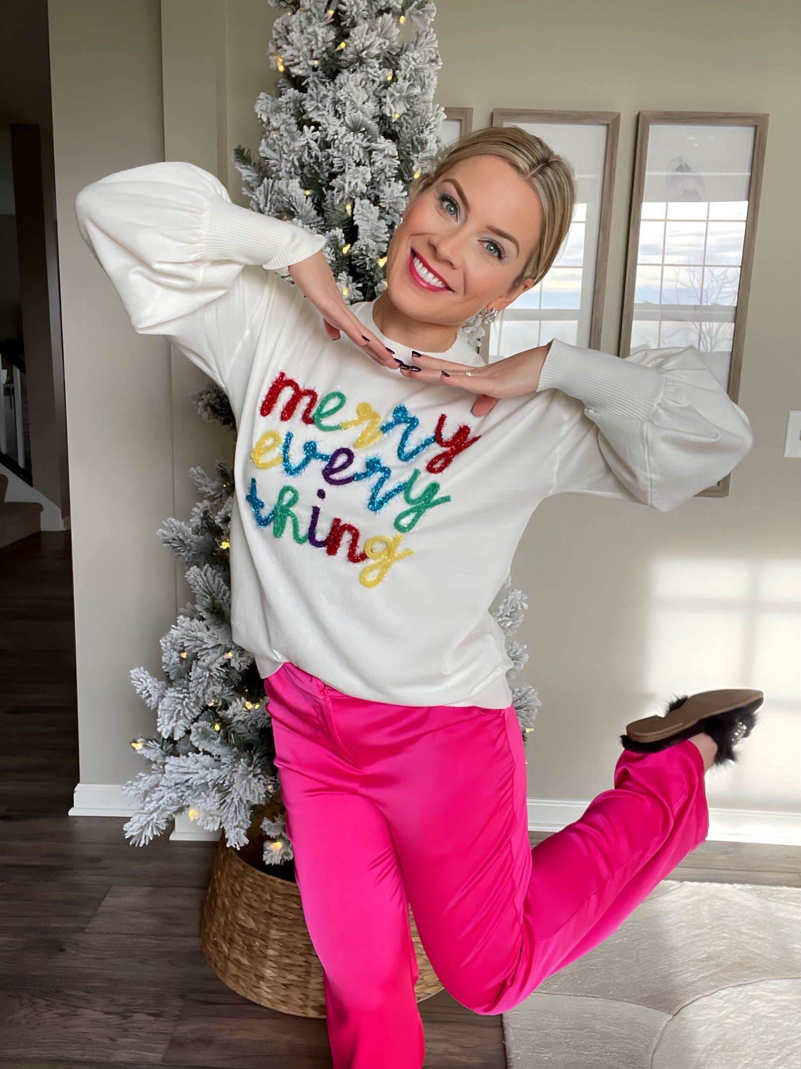 Merry Everything Crewneck Knit Sweater Merry Everything Crewneck Knit Sweater