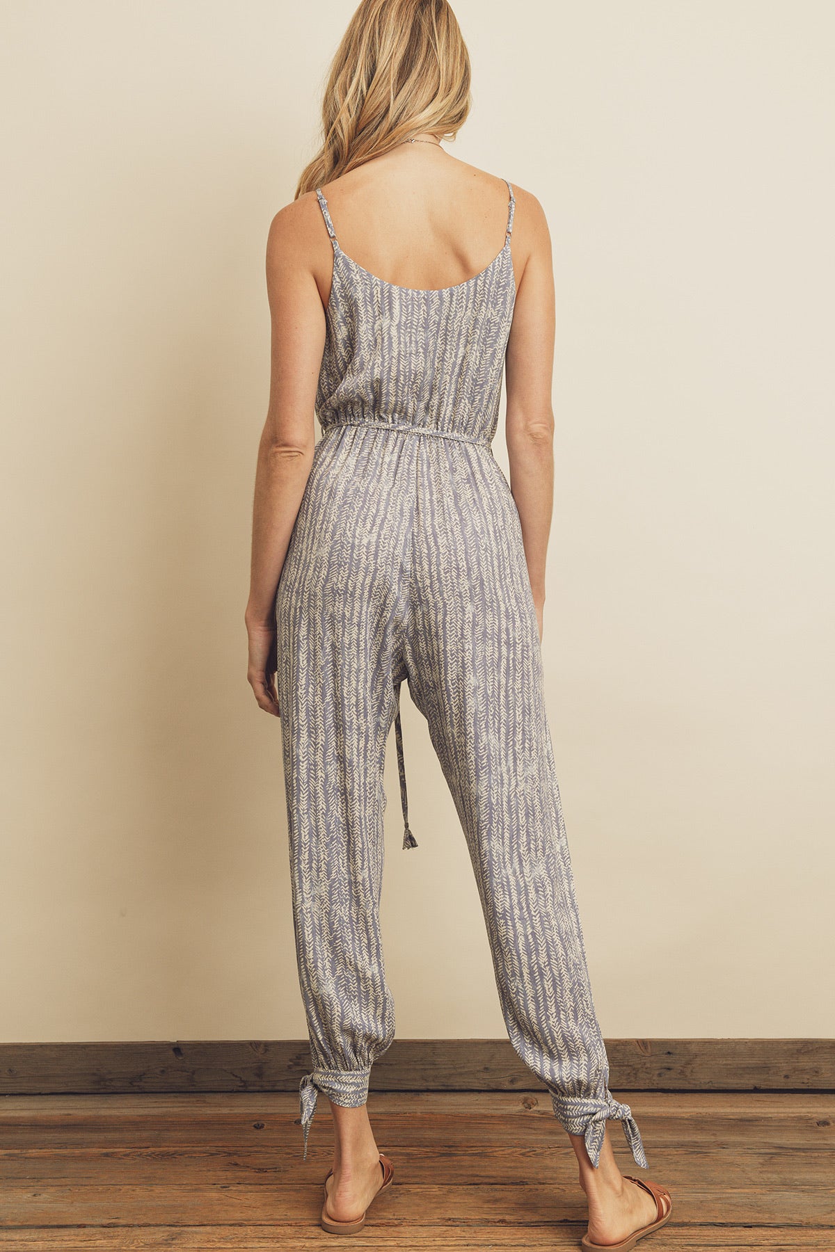 Herringbone Ankle Tie Jumpsuit Herringbone Ankle Tie Jumpsuit