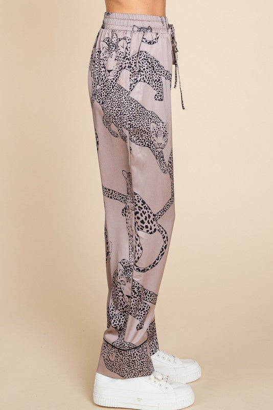 Lucia Satin Cheetah Print Pajama Set Lucia Satin Cheetah Print Pajama Set
