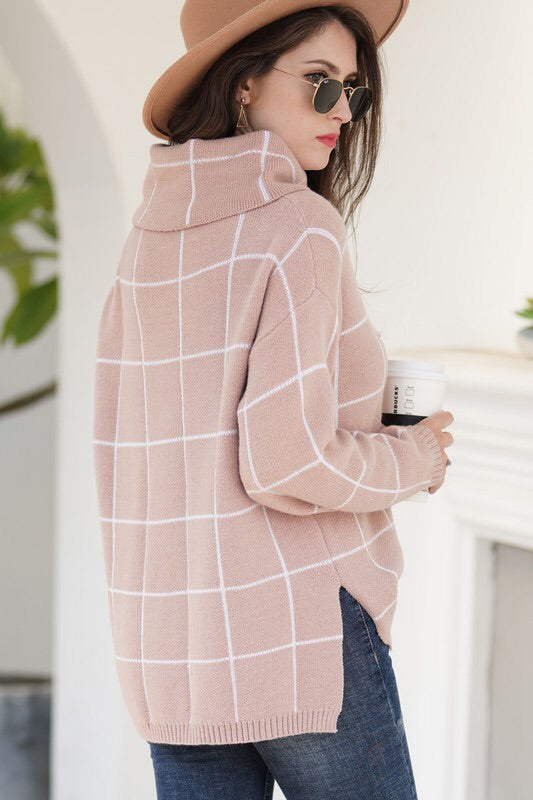 Claire Windowpane Plaid Sweater Claire Windowpane Plaid Sweater