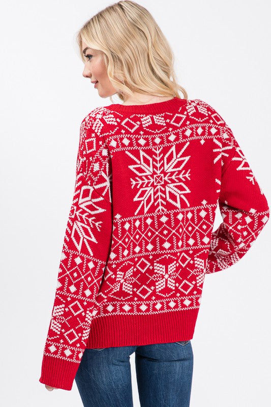 Snowflake Holiday Knit Sweater Snowflake Holiday Knit Sweater
