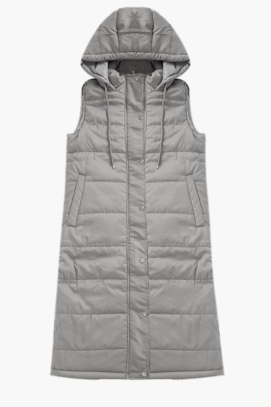 Layla Long Hooded Puffer Vest Layla Long Hooded Puffer Vest