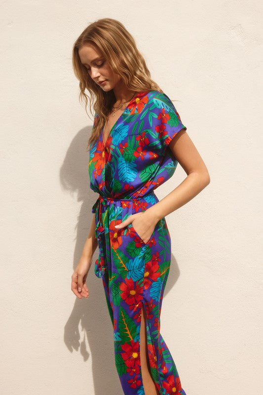 Flora Tropical Print Jumpsuit Flora Tropical Print Jumpsuit