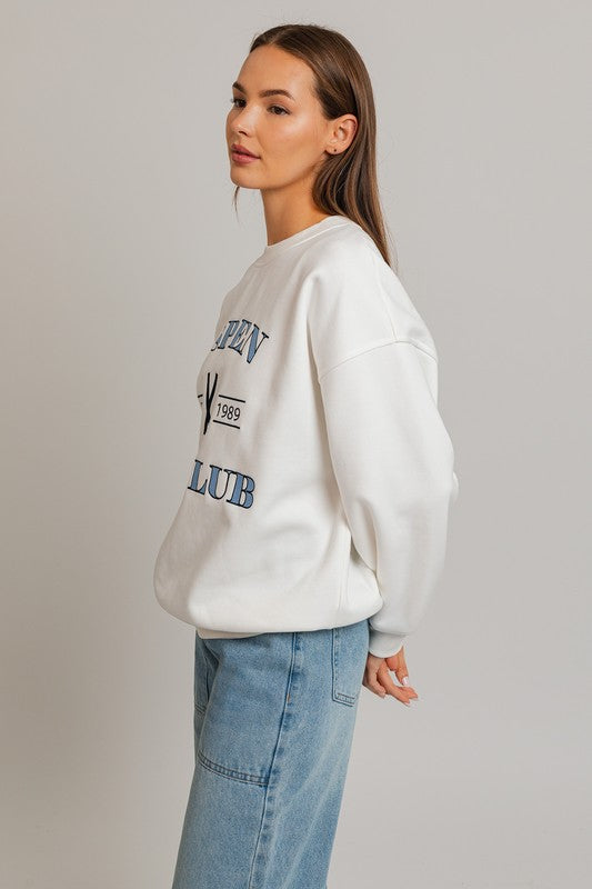 ASPEN SKI CLUB Long Sleeve Fleece Sweatshirt ASPEN SKI CLUB Long Sleeve Fleece Sweatshirt