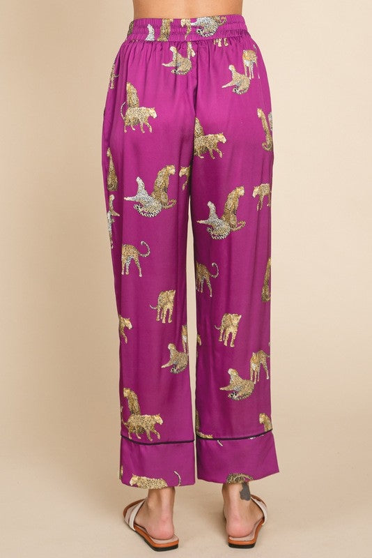 Lucia Satin Cheetah Print Pajama Set Lucia Satin Cheetah Print Pajama Set