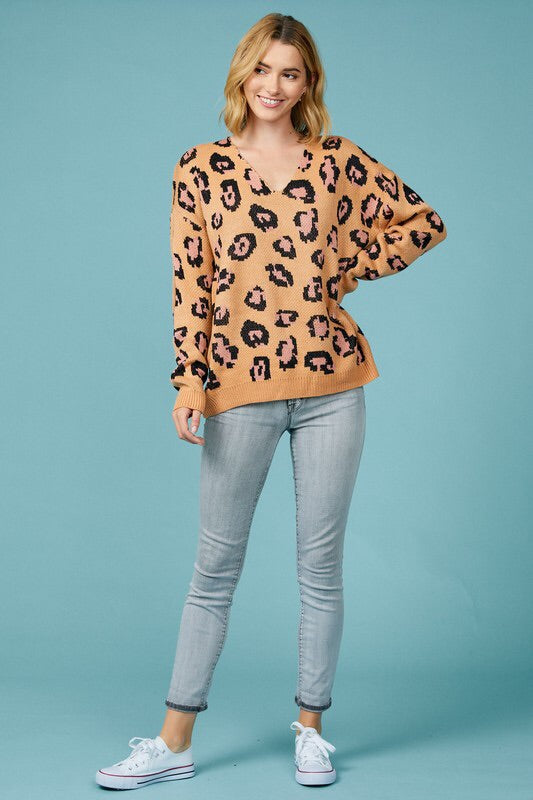 Chrissy Leopard V-neck Sweater Chrissy Leopard V-neck Sweater