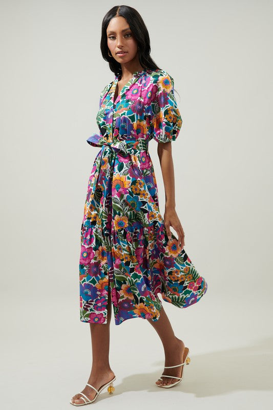 Santa Elena Wynette Tiered Midi Dress Santa Elena Wynette Tiered Midi Dress