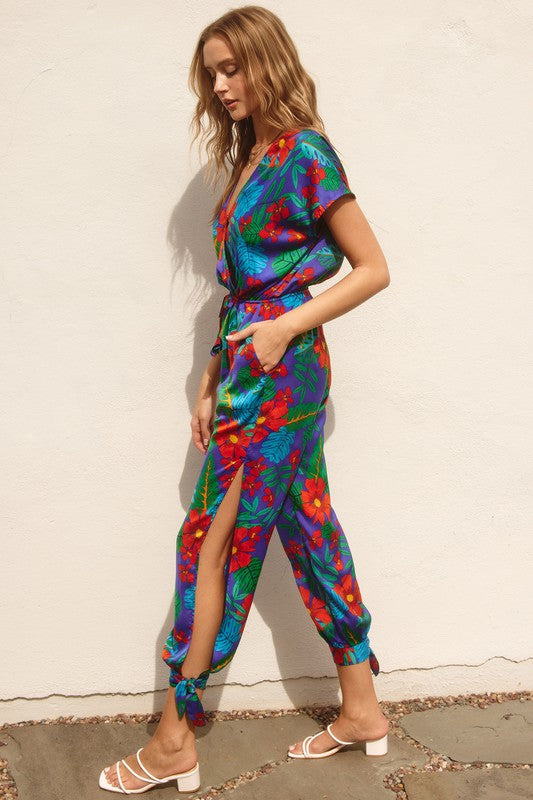 Flora Tropical Print Jumpsuit Flora Tropical Print Jumpsuit