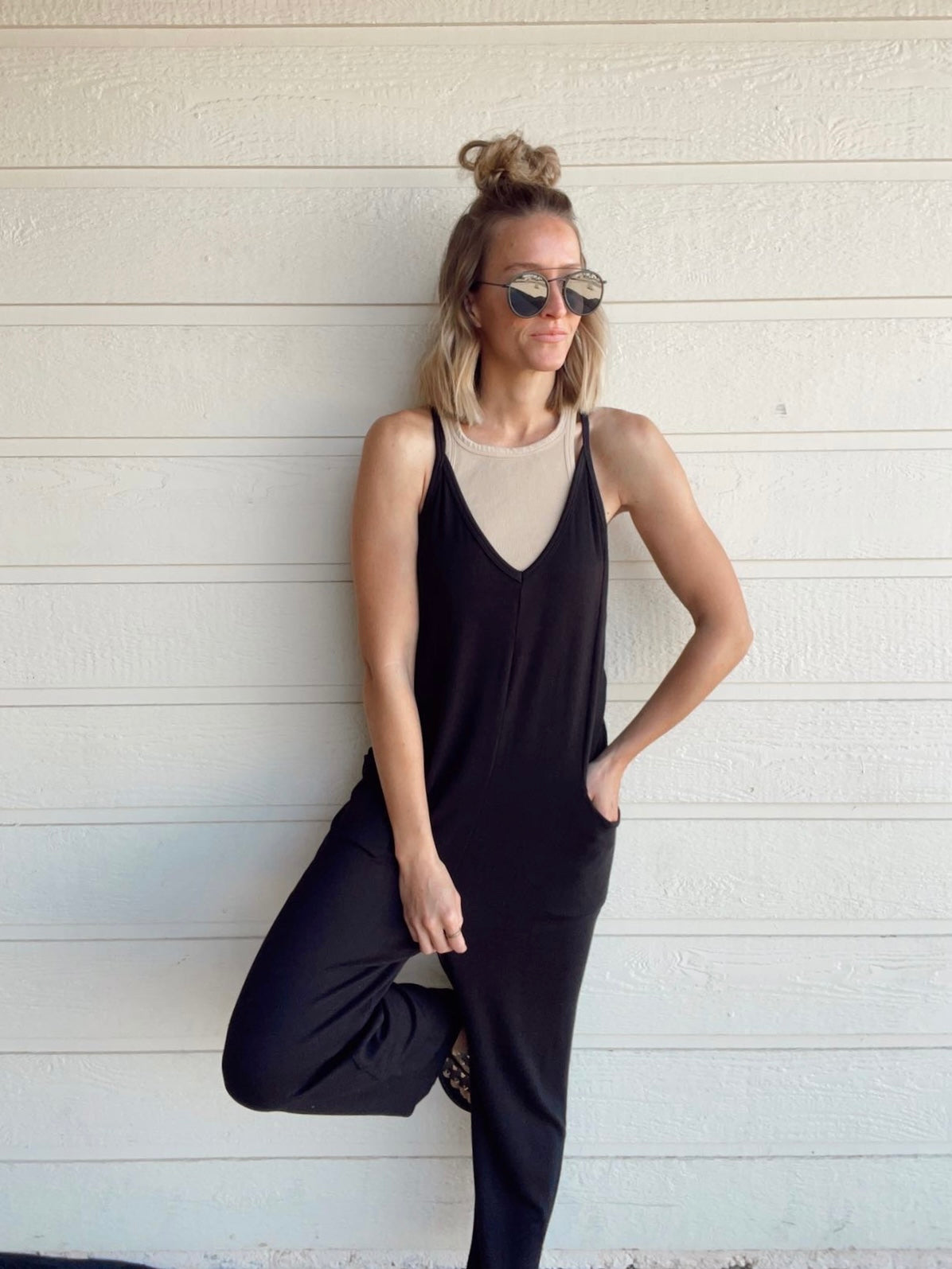 The Kourtney Relaxed Fit V-neck Jumpsuit The Kourtney Relaxed Fit V-neck Jumpsuit