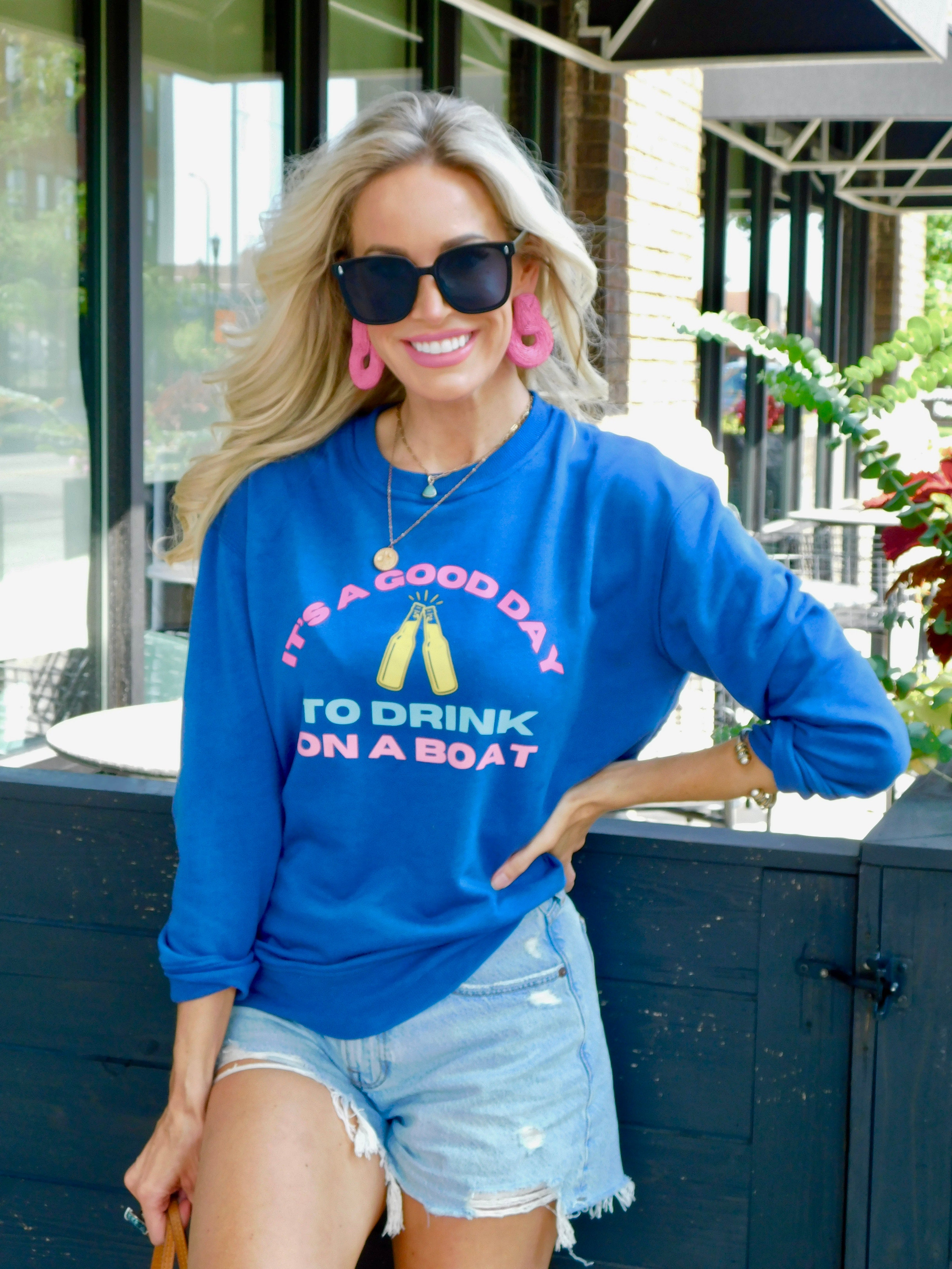 “Drink On A Boat” Pullover Sweatshirt “Drink On A Boat” Pullover Sweatshirt