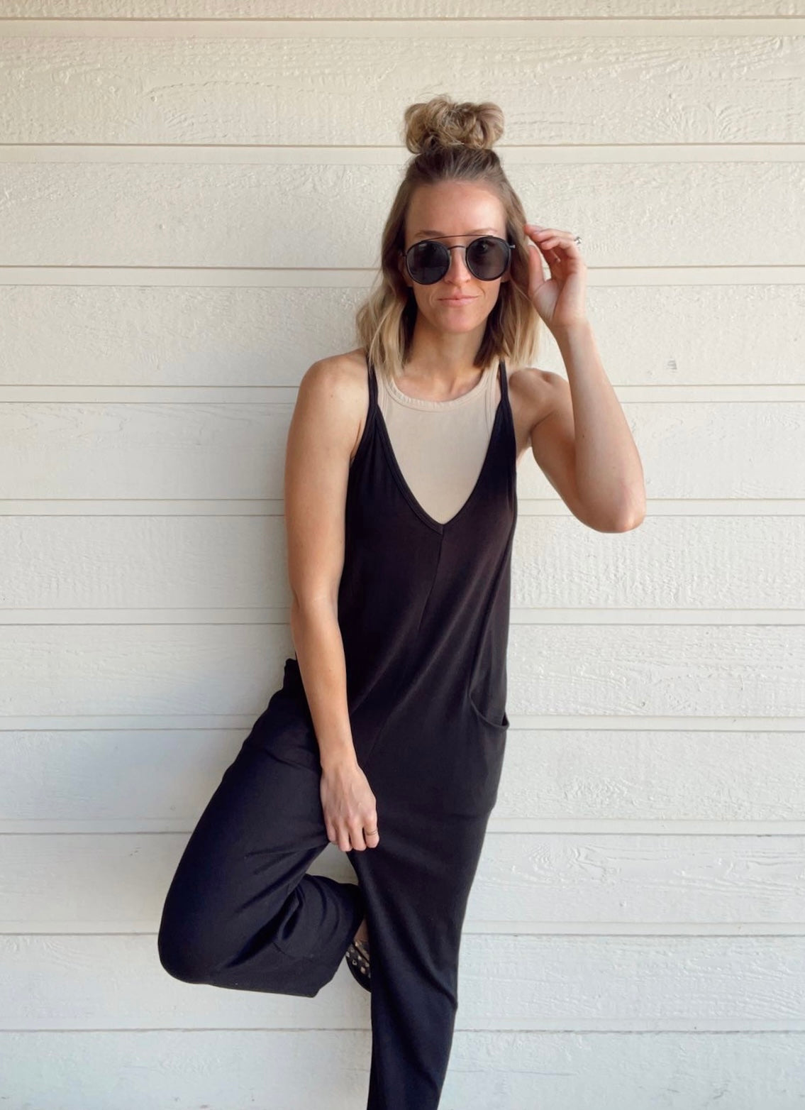 The Kourtney Relaxed Fit V-neck Jumpsuit The Kourtney Relaxed Fit V-neck Jumpsuit