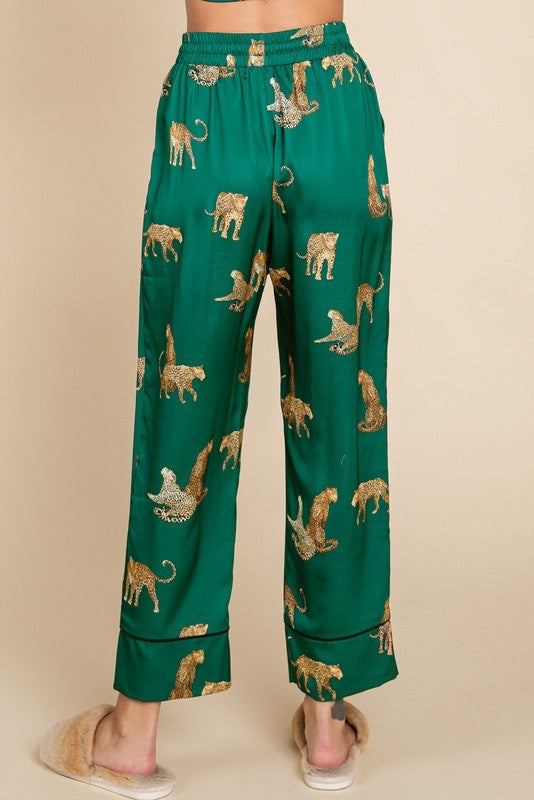 Lucia Satin Cheetah Print Pajama Set Lucia Satin Cheetah Print Pajama Set