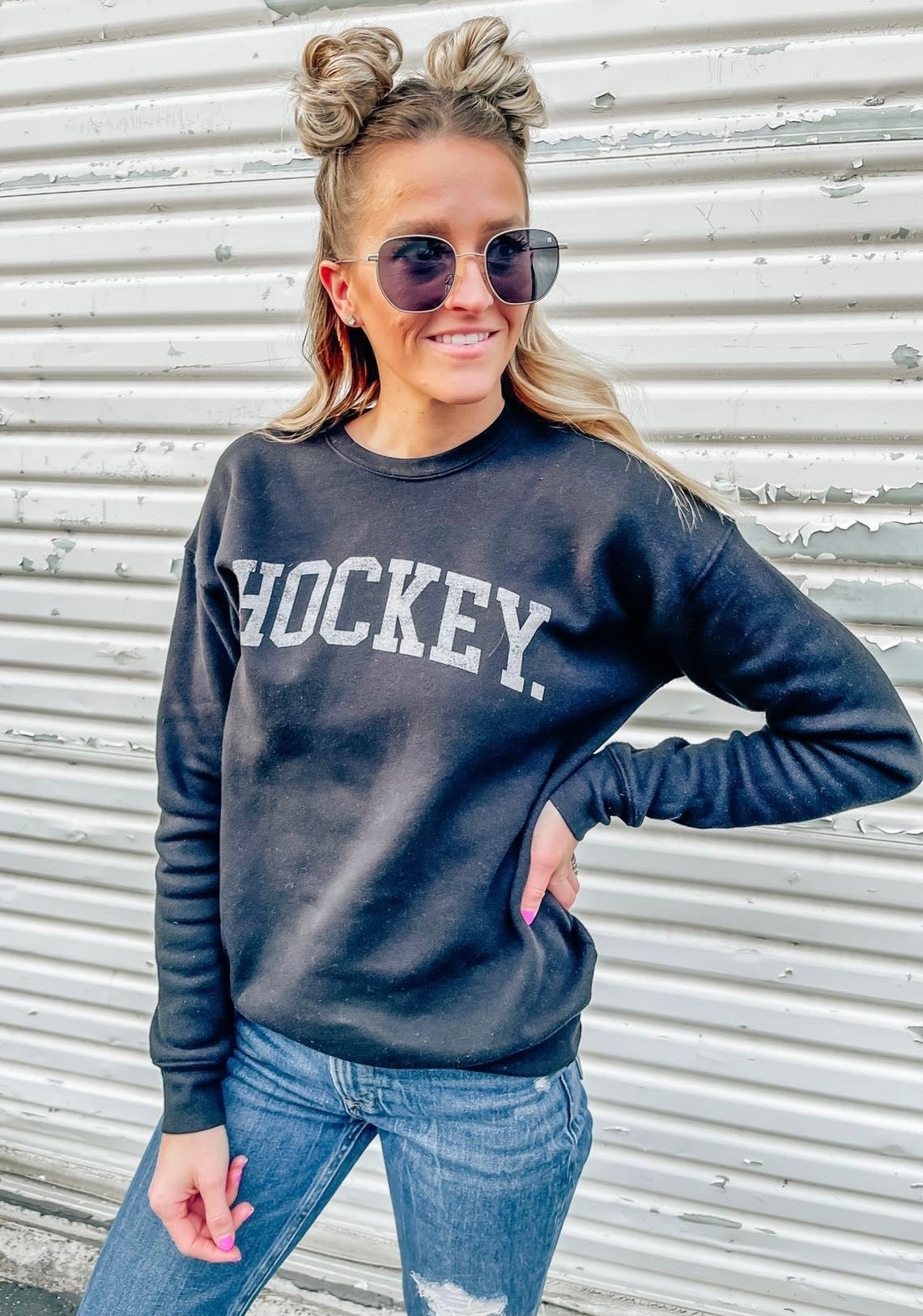 HOCKEY Crewneck Pullover Sweatshirt HOCKEY Crewneck Pullover Sweatshirt
