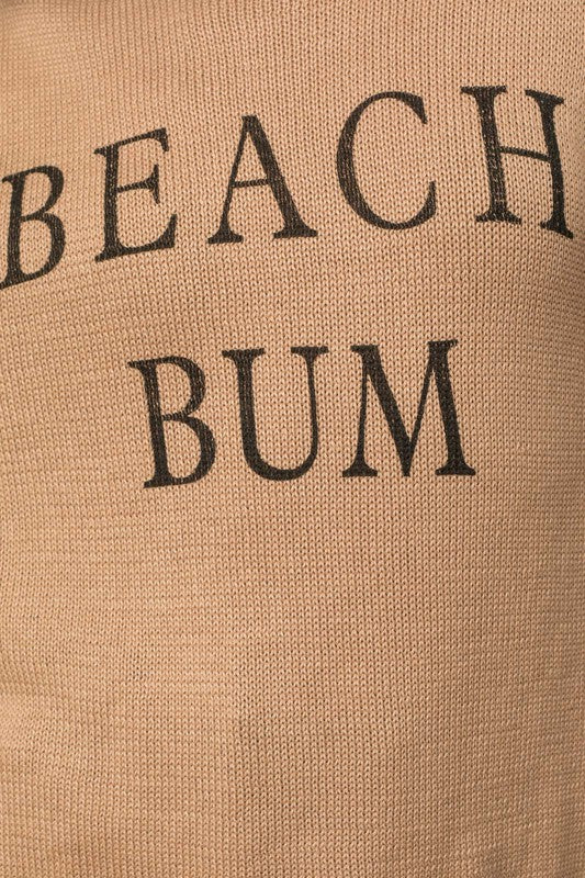 BEACH BUM Round Neck Long Sleeve Knit Sweater BEACH BUM Round Neck Long Sleeve Knit Sweater