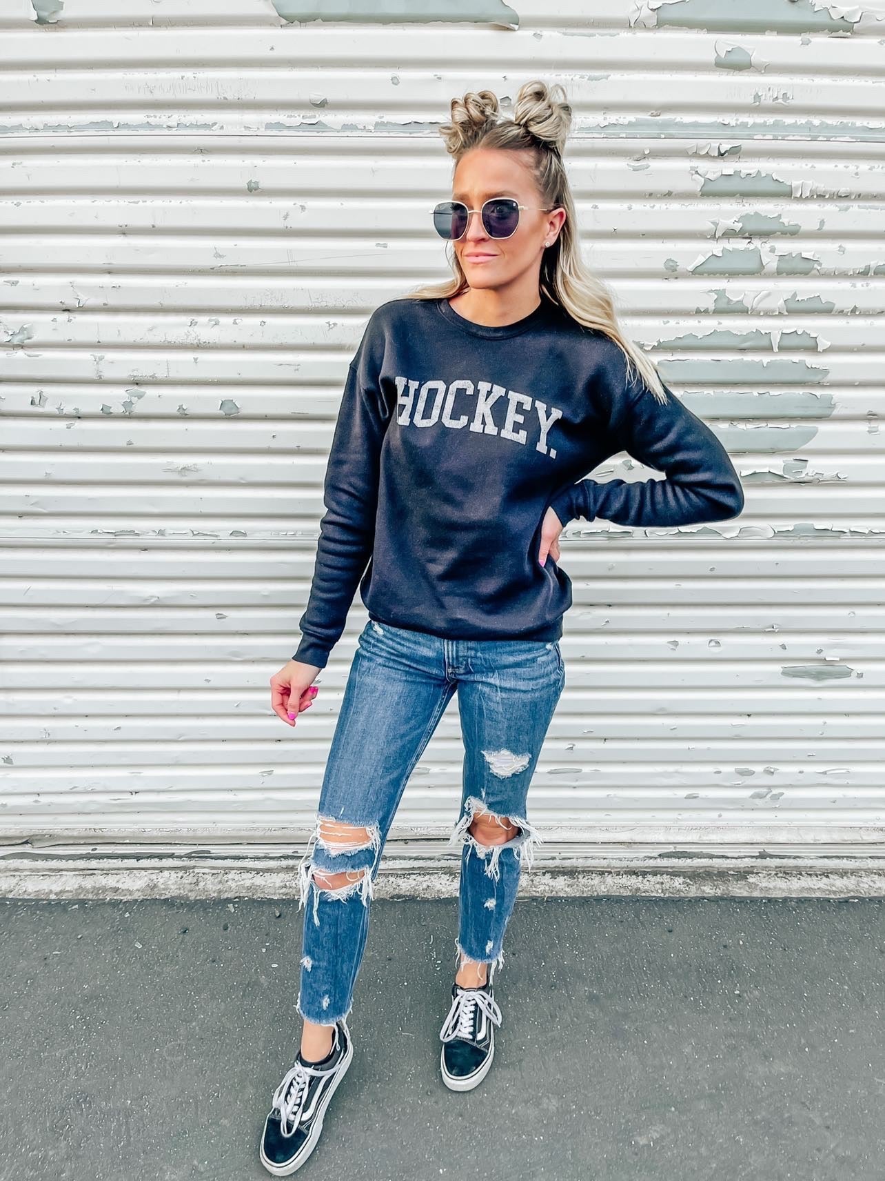 HOCKEY Crewneck Pullover Sweatshirt HOCKEY Crewneck Pullover Sweatshirt