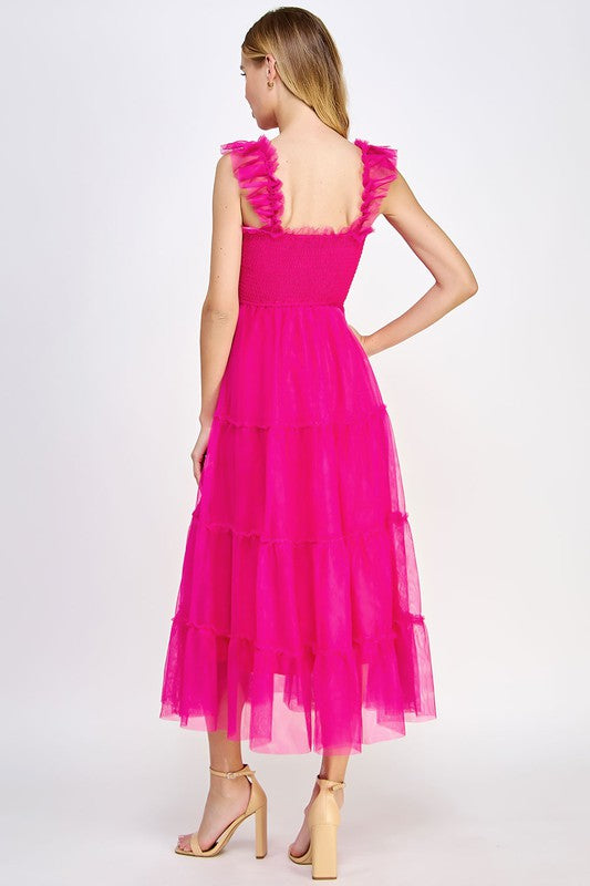 Aerin Sleeveless Tiered Tulle Midi Dress Aerin Sleeveless Tiered Tulle Midi Dress