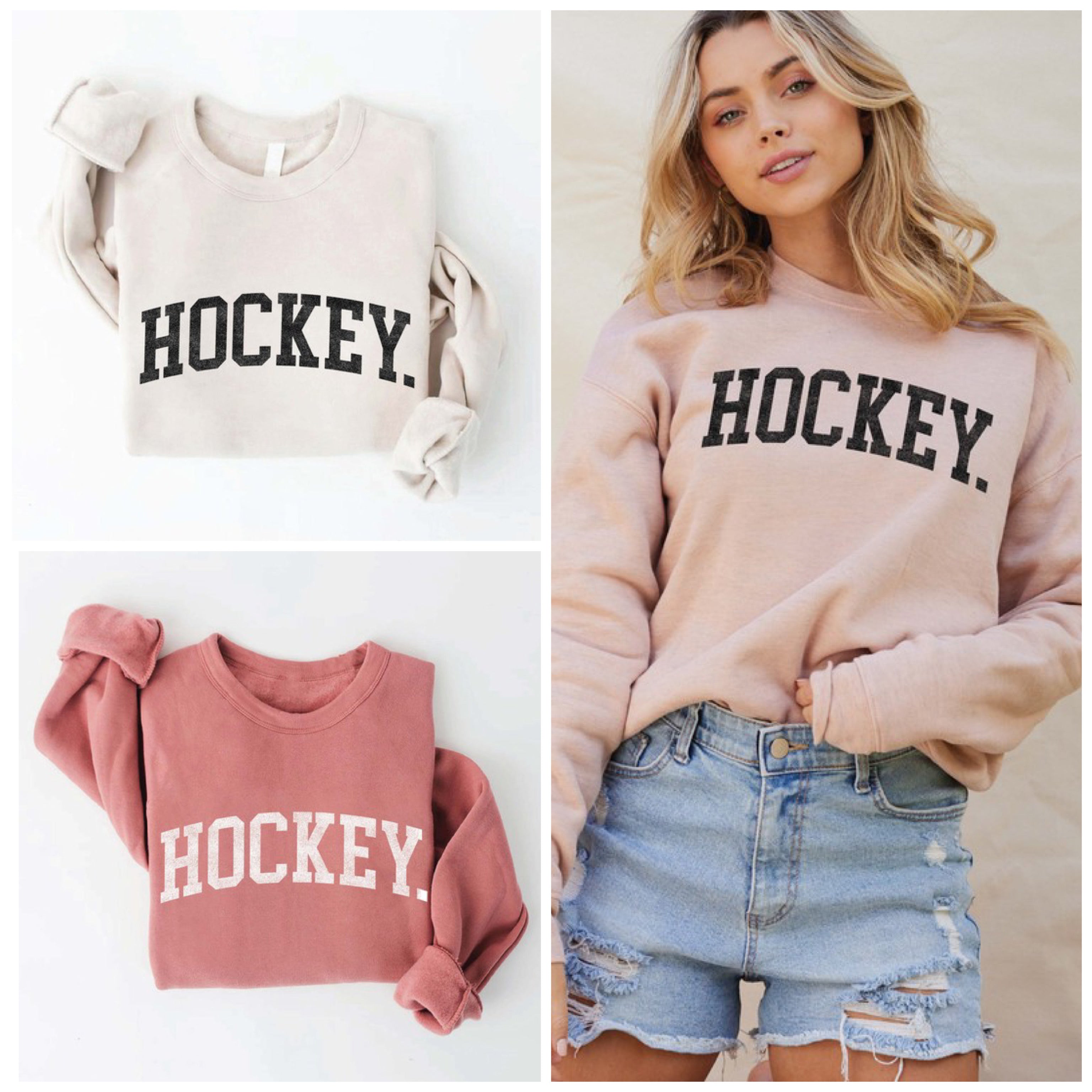 HOCKEY Crewneck Pullover Sweatshirt HOCKEY Crewneck Pullover Sweatshirt