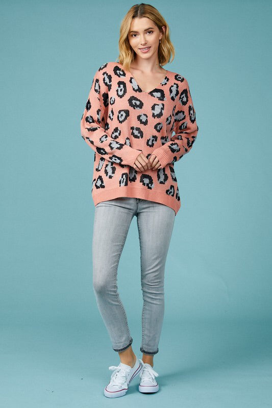 Chrissy Leopard V-neck Sweater Chrissy Leopard V-neck Sweater
