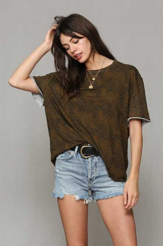 Leopard Print Crew Neck Leopard Print Crew Neck