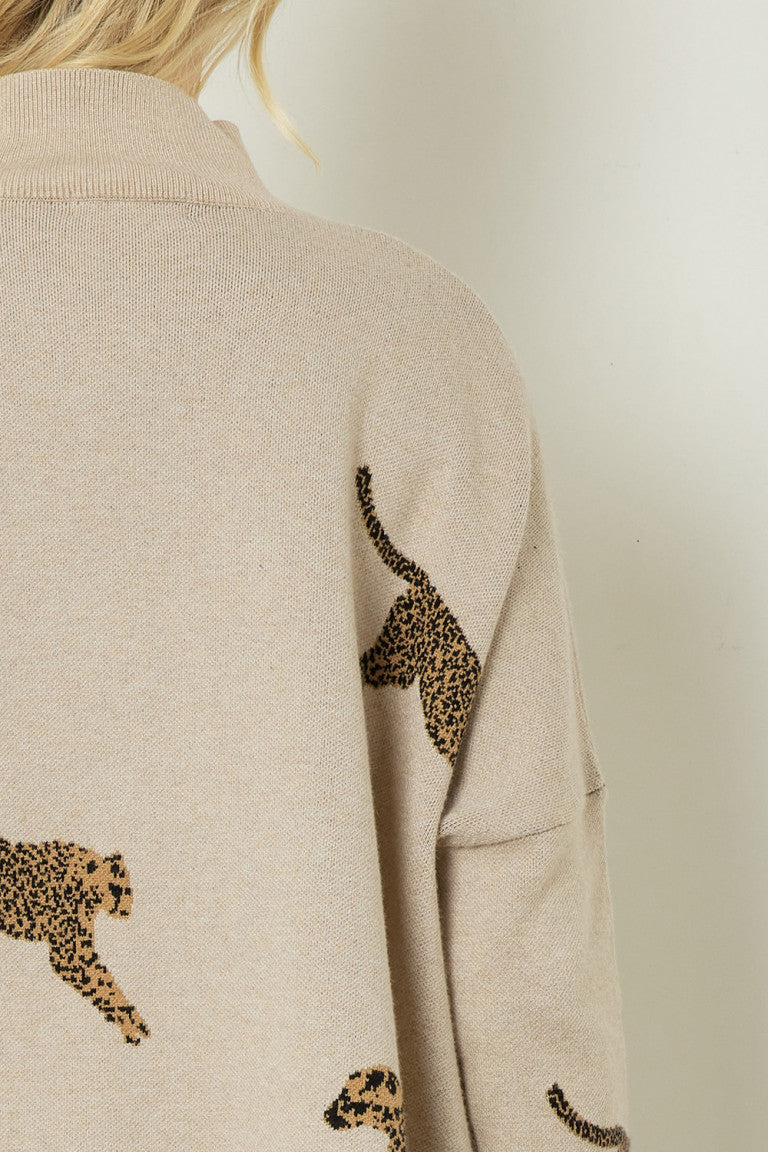 Cheetah Print Knit Sweater Cheetah Print Knit Sweater