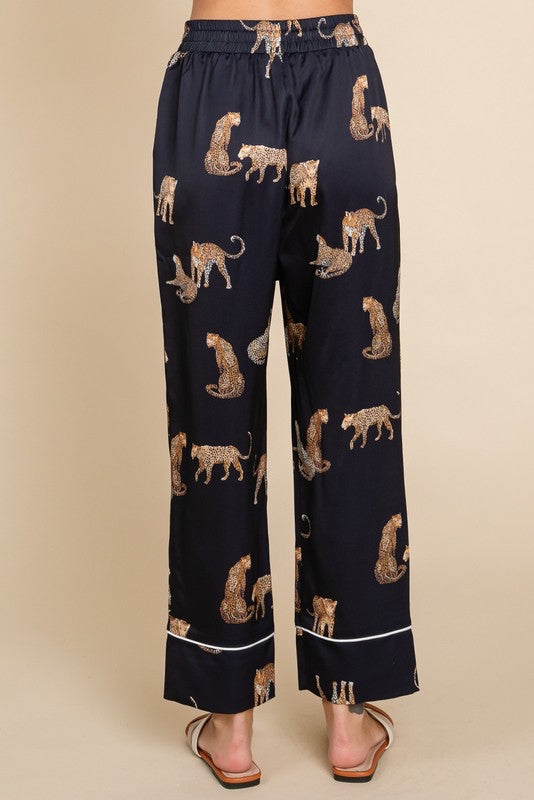 Lucia Satin Cheetah Print Pajama Set Lucia Satin Cheetah Print Pajama Set