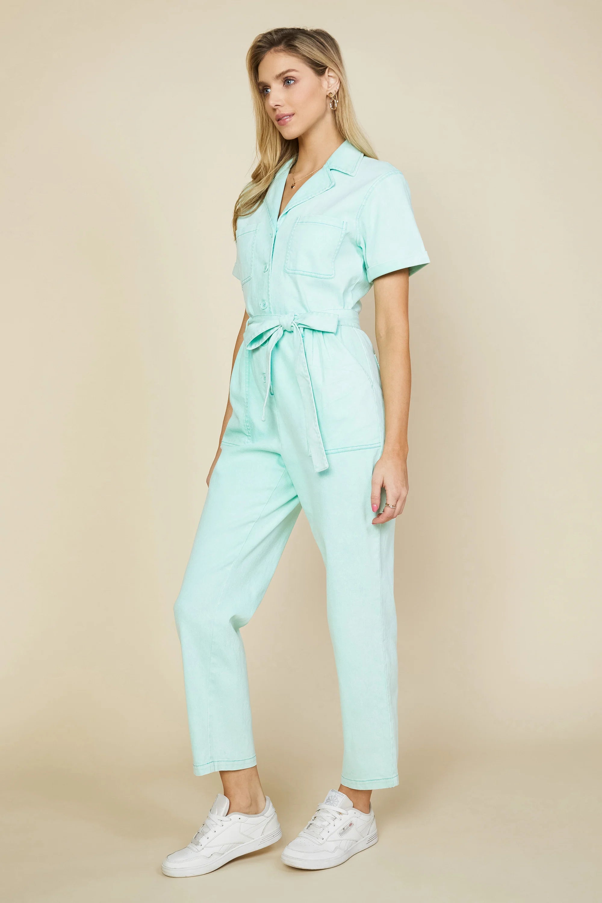 Cassandra Short Sleeve Cotton Utility Jumpsuit Cassandra Short Sleeve Cotton Utility Jumpsuit