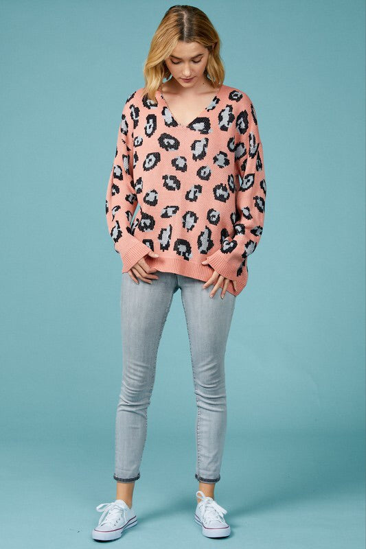 Chrissy Leopard V-neck Sweater Chrissy Leopard V-neck Sweater